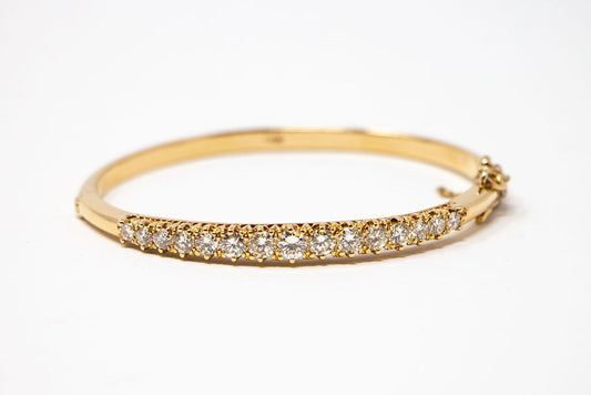 14k Gold and Diamond Bangle Bracelet