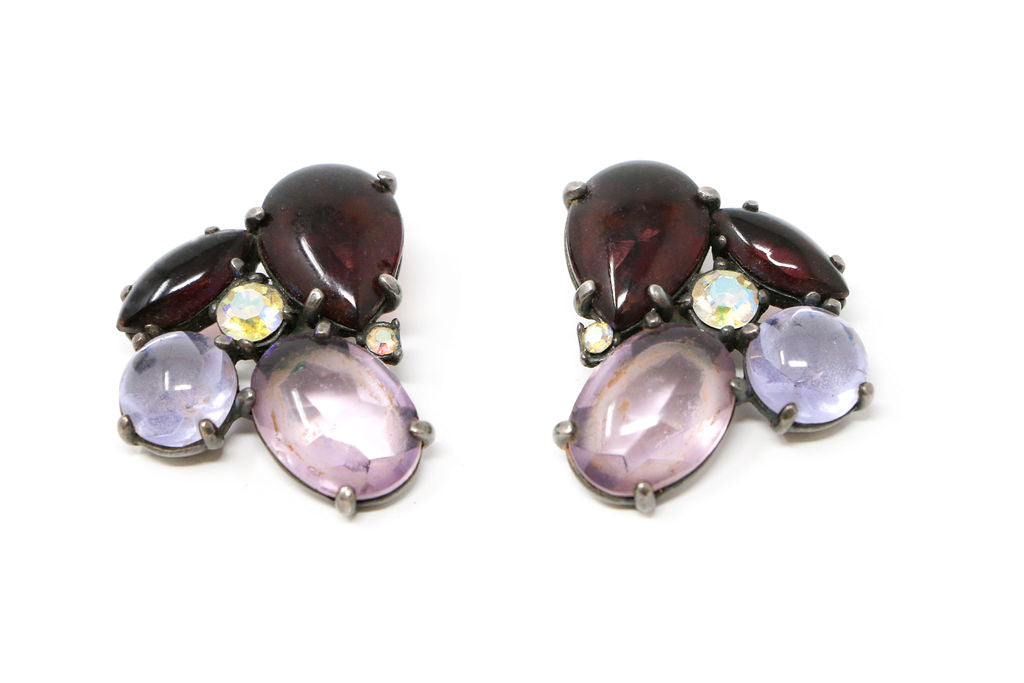 Vintage Schiaparelli Clip Costume Earrings