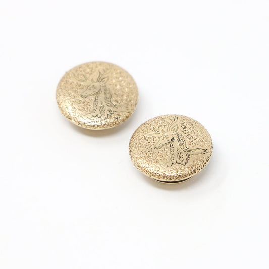 9K Yellow Gold Engraved Bachelor Buttons