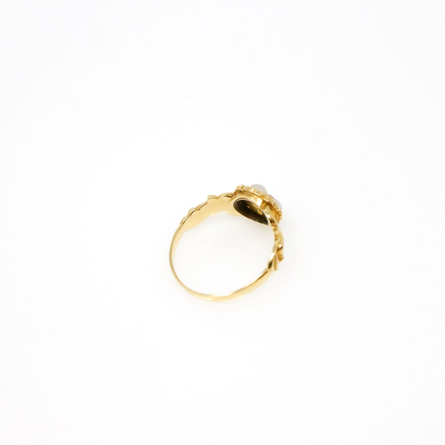 18k Yellow Gold Georgian Pearl and Diamond Ring