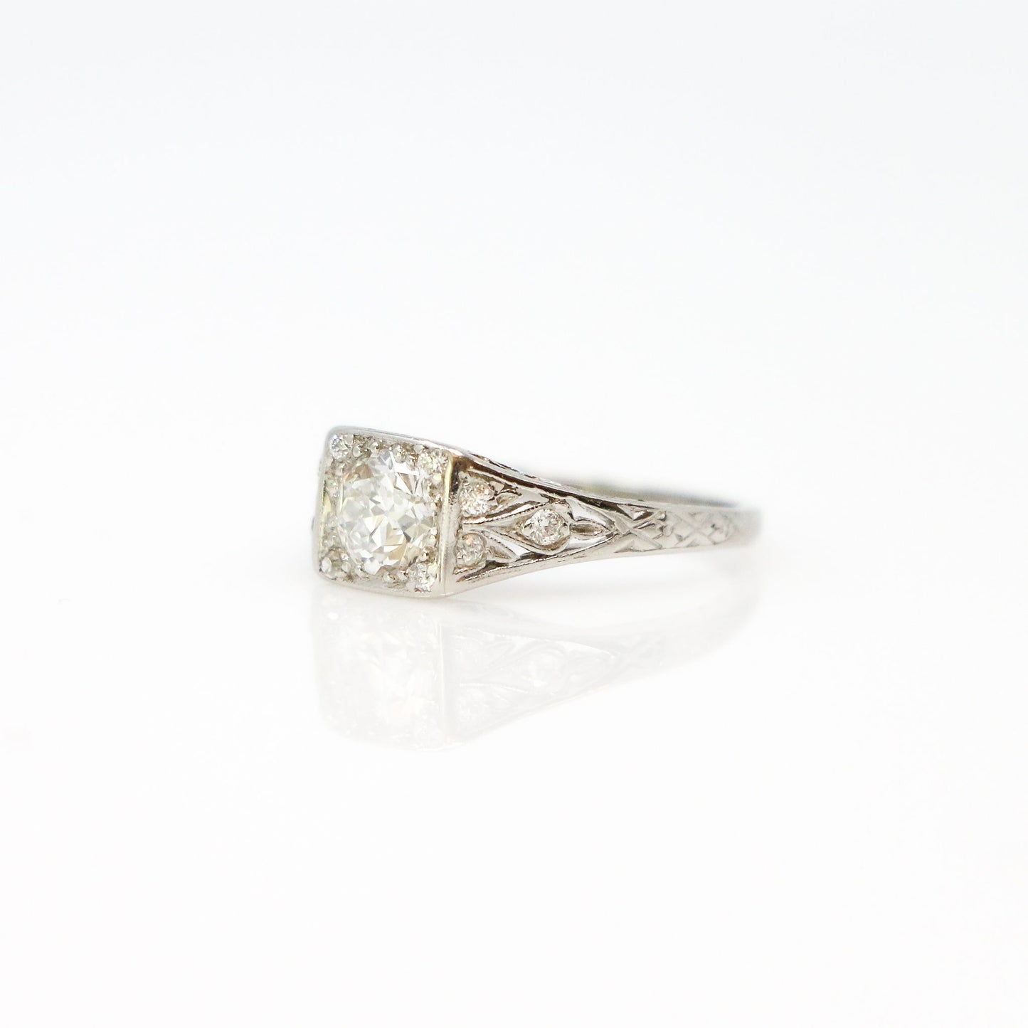 Vintage Platinum and Diamond Ring