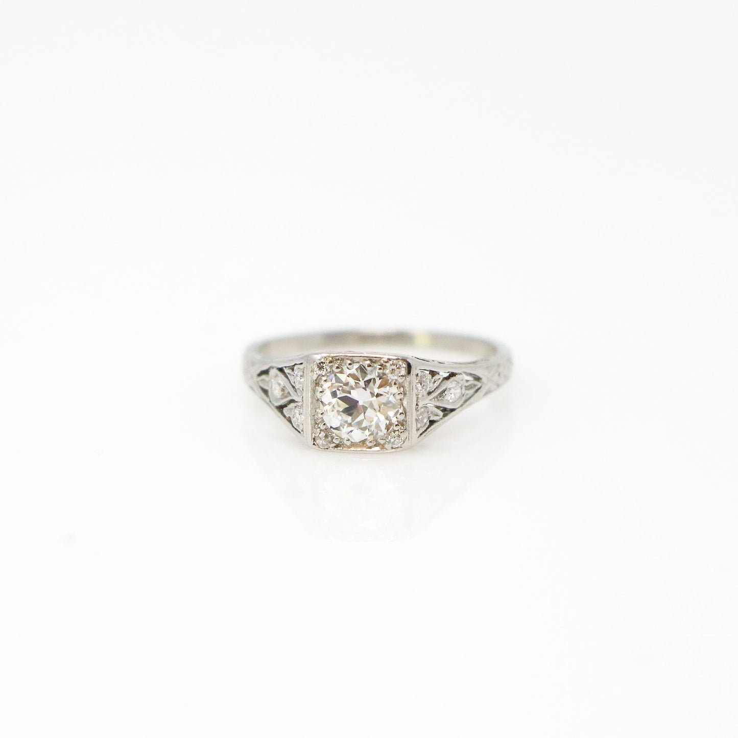 Vintage Platinum and Diamond Ring