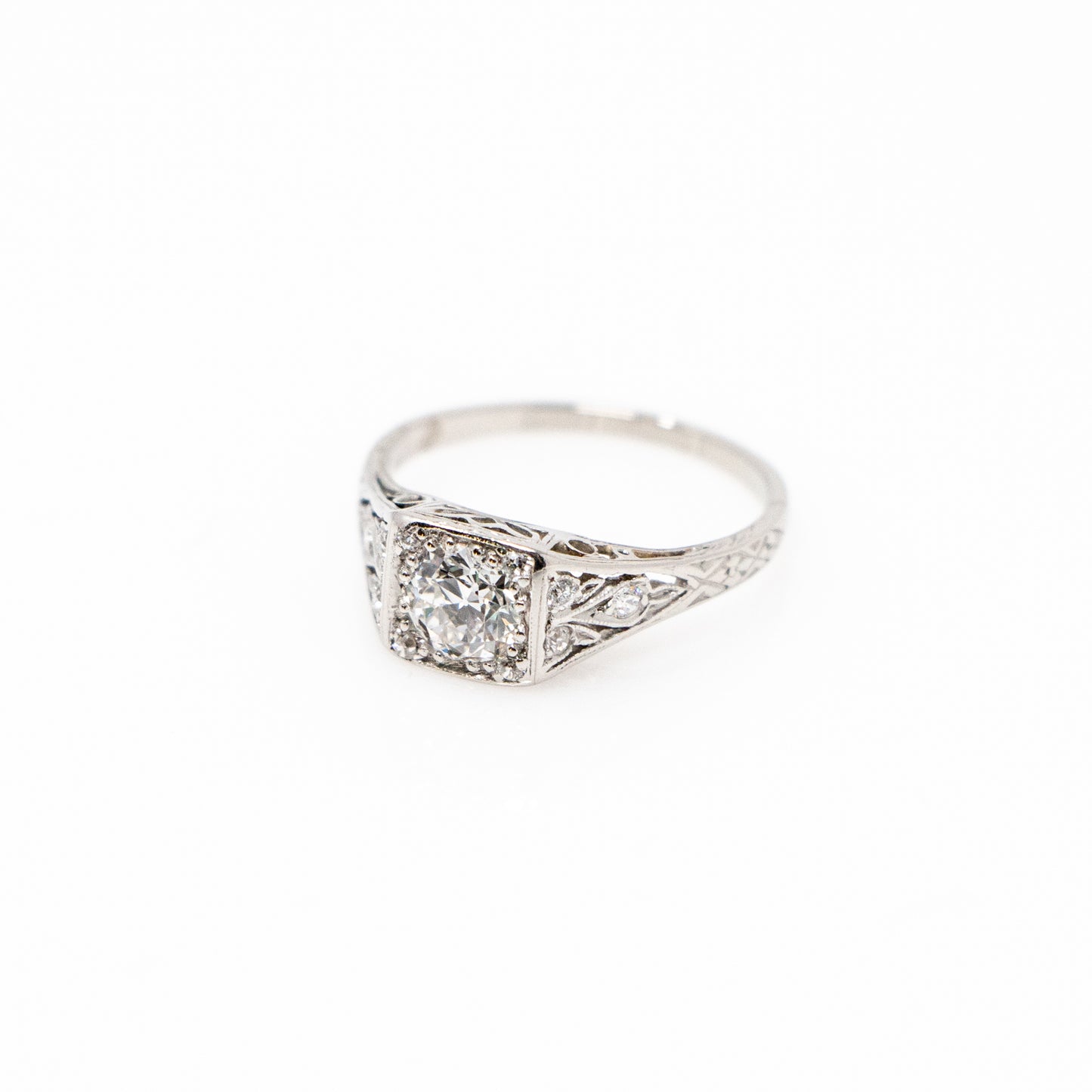 Vintage Platinum and Diamond Ring