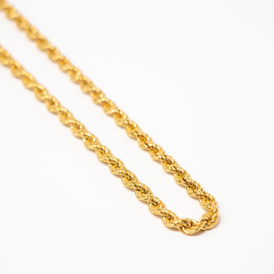 Gold rope twist necklace