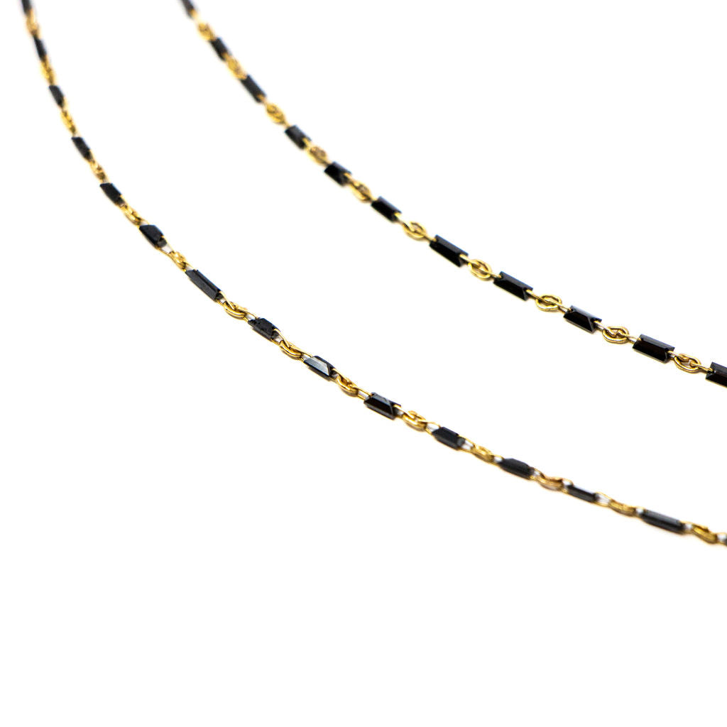 18k Gold and Black Diamond Necklace