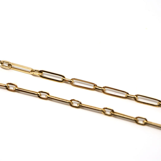 14k Gold Paper Clip Style Necklace