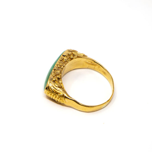 22k Gold Jadeite Saddle Ring
