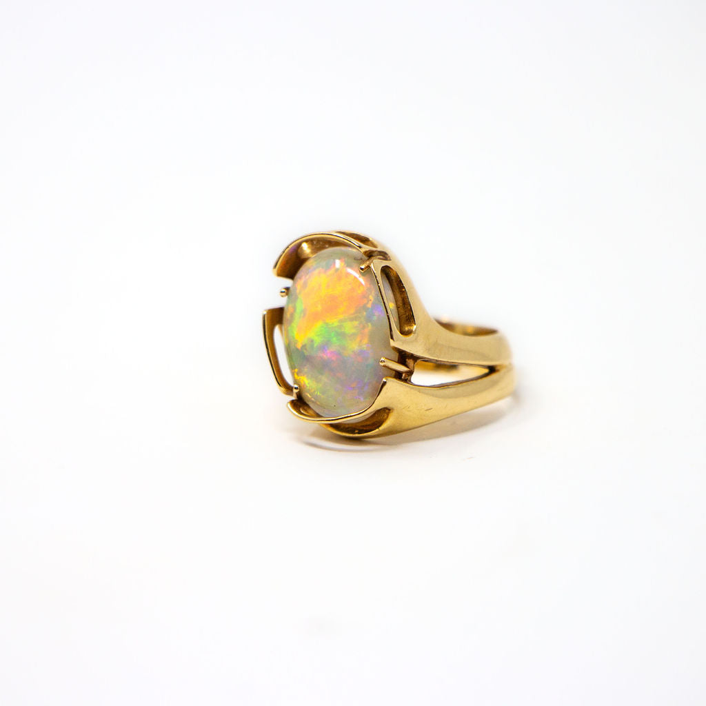 18k Harlequin Opal Ring