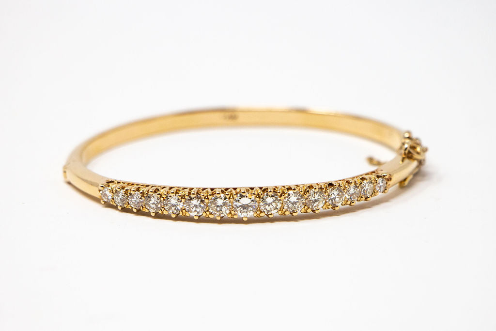 14k Gold and Diamond Bangle Bracelet