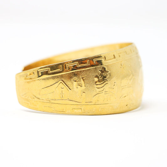 Peruvian Gold Vermeil Cuff Bracelet (Large)