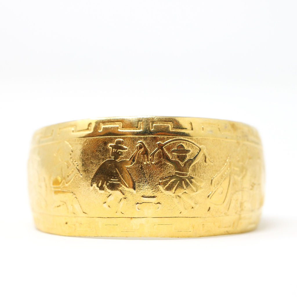 Peruvian Gold Vermeil Cuff Bracelet (Large)