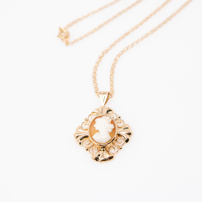 Shell Cameo Pendant on Chain